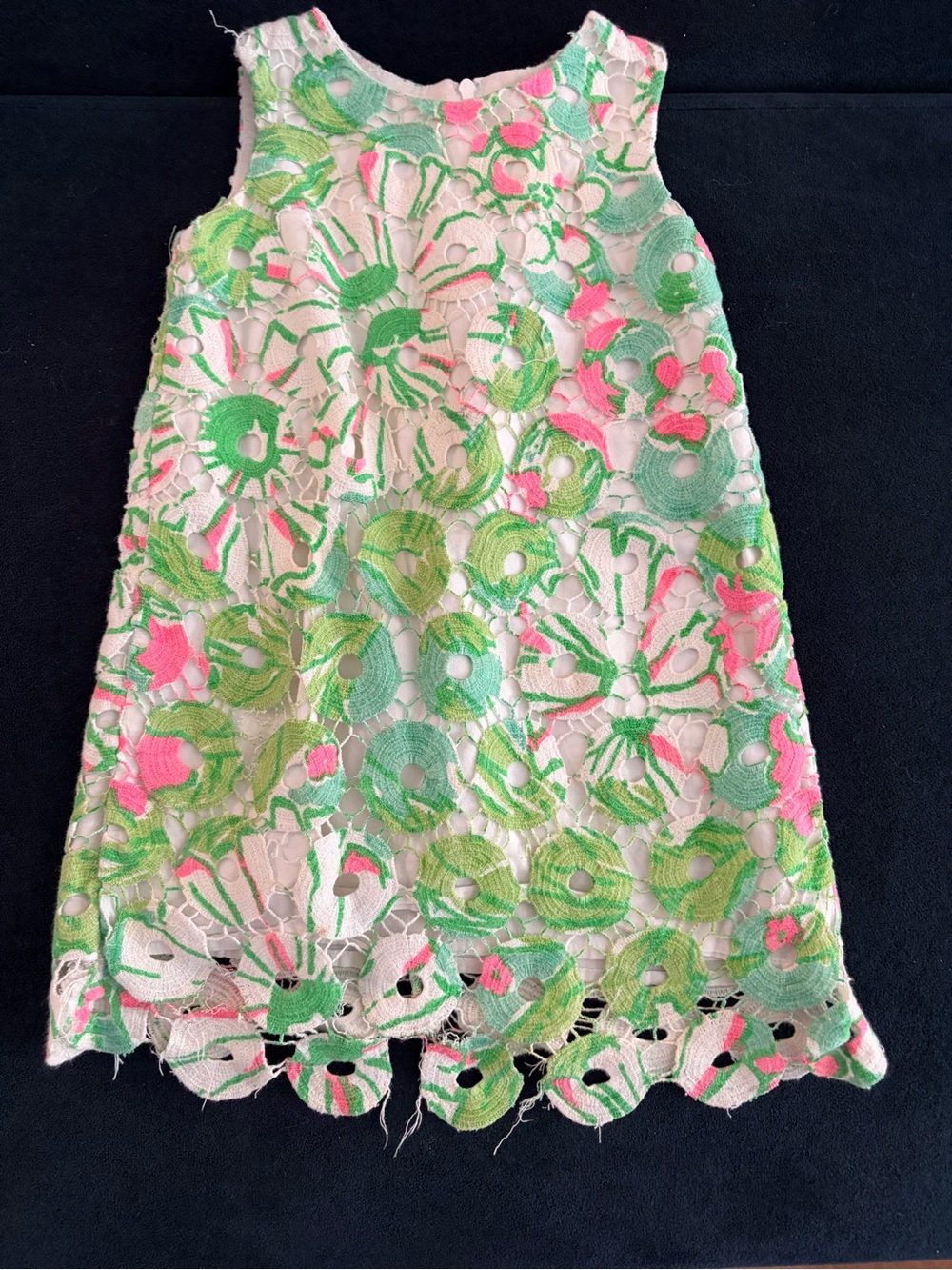 Lilly Pulitzer girls Pink & Green Floral Lace dress